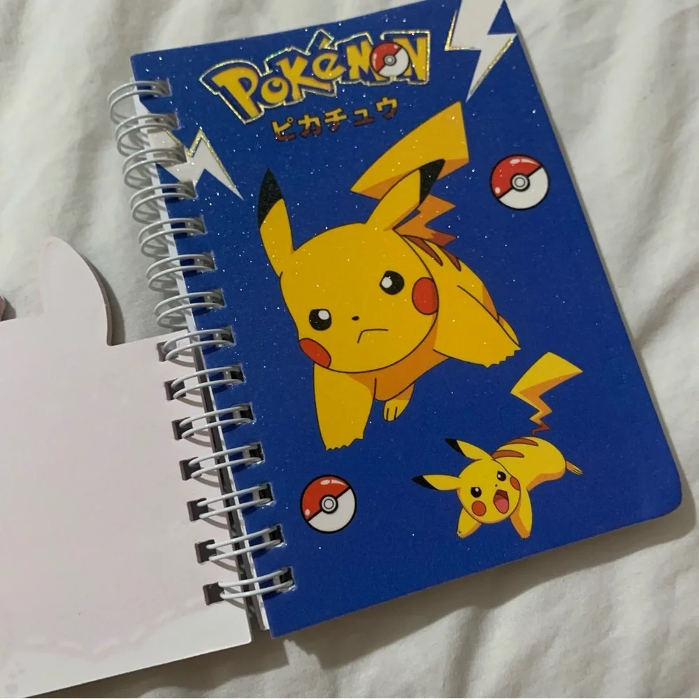 Blue Pokemon Pikachu Glitter Mini Spiral Notebook